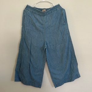 Madewell Crop Straight Chambray Pants